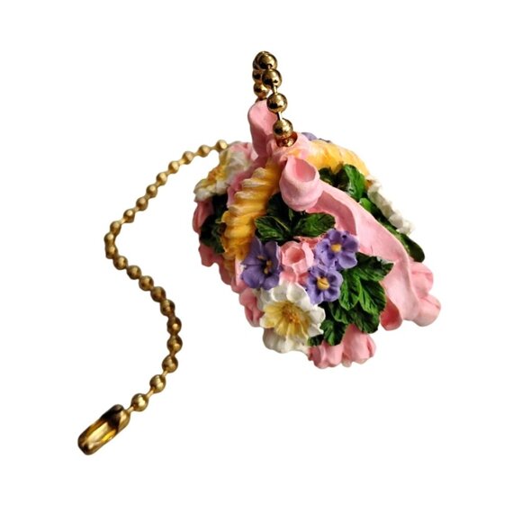 Miniature Floral Basket Light Lamp Pull - Picture 2 of 6